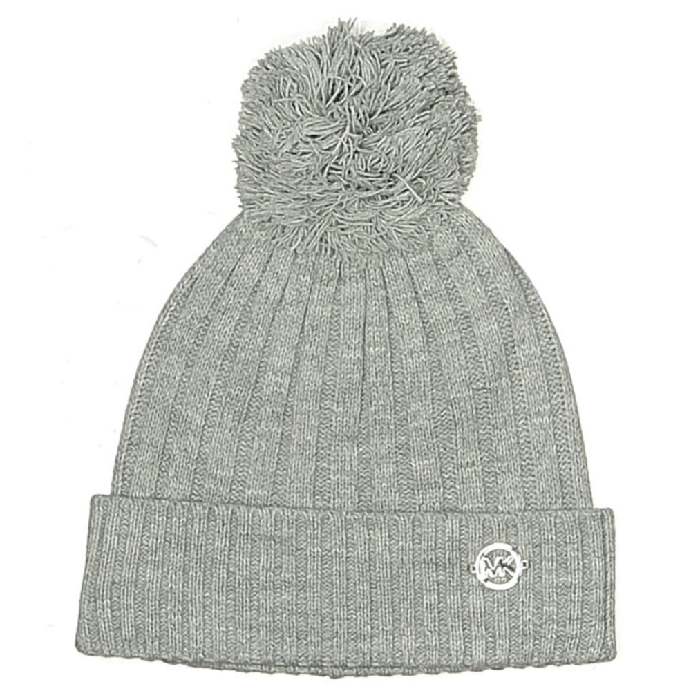 NWT. Michael Kors Gray Knit Pom Beanie